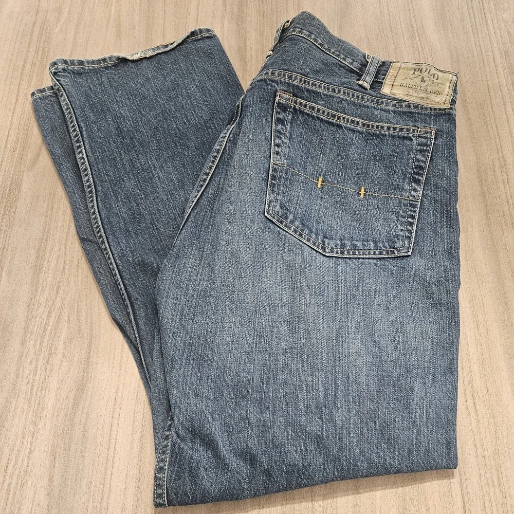 Polo Ralph Lauren 867 Vtg Men's Jeans Med Wash Blue Denim Sz 38